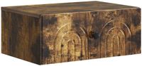 vidaXL Muurbevestigde Nachttafel Gerookt eiken 49 x 34,5 x 20 cm