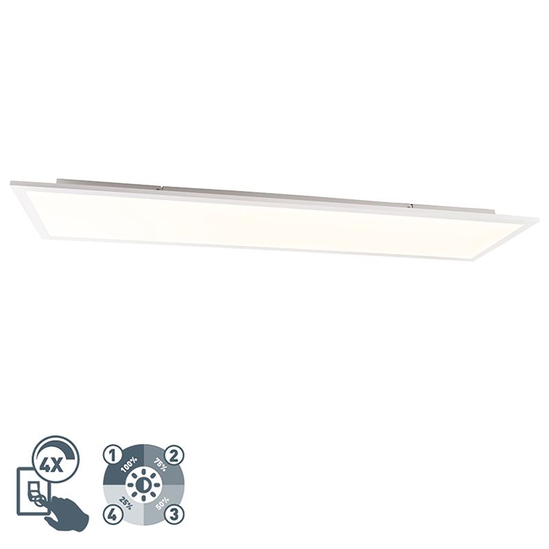 QAZQA Enja Q - LED Paneel - 120 cm - Wit - Dimbaar