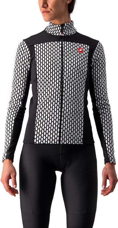 Castelli Sfida 2 Jersey met doorlopende rits Dames, zwart/wit - 8050949397329