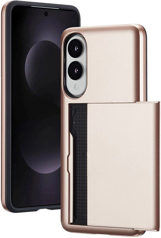 imoshion Hoesje met Pasjeshouder - Geschikt voor Samsung Galaxy S25 Edge - Rosé Goud