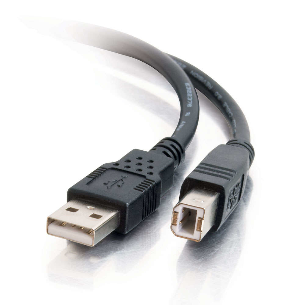 C2G 1m USB 2.0 A/B kabel - zwart