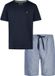 Phil & Co. Berlin Phil & Co Heren Shortama Korte Pyjama Set Blauw - Maat XXL