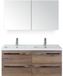 BES LED Seville Seville Badmeubelset 120 cm - 4 Laden Tabacco - Wastafel Djazz Dubbel met Spiegelkast