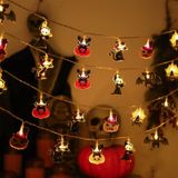 Guirlande lumineuse d'Halloween, 3 mètres, 20 LED, avec images d'araignées et de citrouilles, lumière blanc chaud