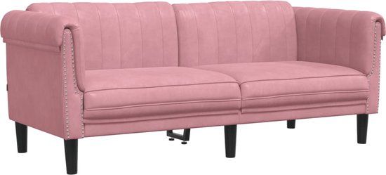 vidaXL 2-zitsbank fluweel roze