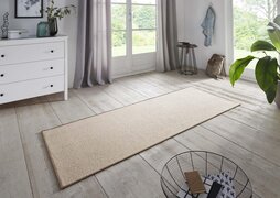 BT Carpet Moderne loper effen Bouclé - beige 67x300 cm