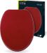 SITZPLATZ® Venezia 21898 lunette de WC - rouge - charnières métalliques - noyau en bois - forme O