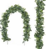 Unyqoos® Eucalyptus guirlande artificielle feuilles d'eucalyptus mélangées lianes guirlande verte plantes suspendues pour décoration de table de ferme cheminée arche de mariage décoration d'arrière-plan 2 pièces