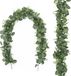 Unyqoos® Eucalyptus guirlande artificielle feuilles d'eucalyptus mélangées lianes guirlande verte plantes suspendues pour décoration de table de ferme cheminée arche de mariage décoration d'arrière-plan 2 pièces