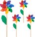 Relaxdays Éolienne arc-en-ciel - Lot de 4 - Piquet de jardin
