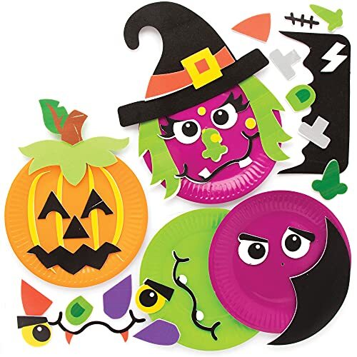 Baker Ross FE744 Halloween knutsel bordsets - Set van 4, maak je eigen Halloween-decoraties voor kinderen, Halloween-kunst en -ambachten voor kinderen om te personaliseren