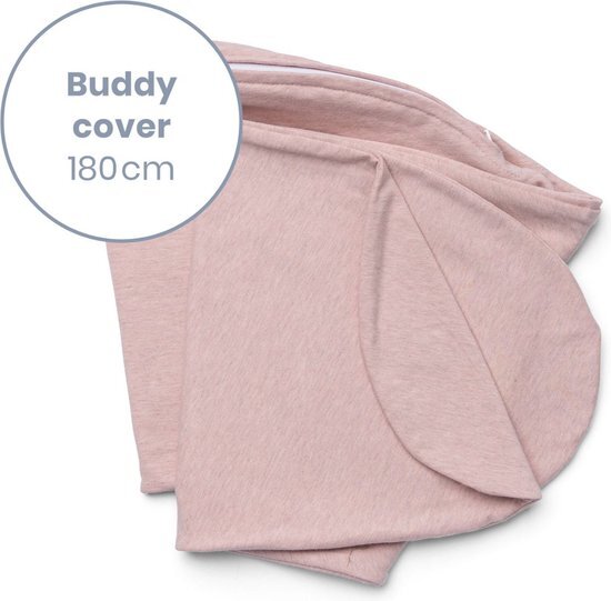 Doomoo Buddy Cover - Hoes voor Voedingskussen Buddy - Biologisch Katoen - 180 cm - Chin&#233; Pink