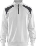 Blåkläder Sweatshirt bi-colour met halve rits 3353-1158 - Wit/Donkergrijs - 4XL