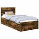 vidaXL Bedframe met hoofdeinde Rook Eiken 75 x 190 cm Bewerkt hout