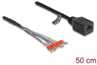 Delock Cable RJ45 jack to wire end ferrules Cat.5e 50 cm black