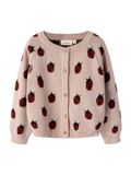 Lil'Atelier Gilet tricot 'NMFLulio' rose poudré / rouge foncé / noir
