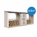 Timbela M986-TERRA BROWN - LP SmartSide Double Wood Storage with Enclosed Storage Space - 6.49 m² - Two wood storage zones with a total capacity of ~8.8 m³