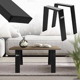 ML-Design Set van 2 tafelpoten Loft 44x42 cm, zwart, profiel 8x2 cm, van staal, industrieel ontwerp, U-vorm, metalen tafelframe scandic, tafelonderstellen meubelpoten, voor salontafel, zitbank