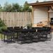 Maison Exclusive - Ensemble de jardin d'extérieur, 13 pièces, avec coussins, noir, en polyrotin