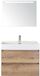 BES LED Maxx XL Badmeubelset 80 cm - Natuur Eiken - Wastafel Kube 1 Kraangat met Sence Spiegel