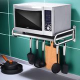 Merkloos / Sans marque Magnetron Wandplank - Keukenrek - Keuken Opbergen - Roestvrij Staal - 70 cm - Zilverkleurig