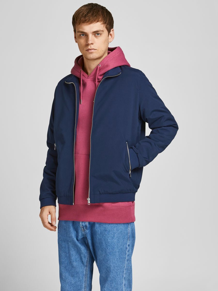 Jack & Jones JJERUSH HARRINGTON BOMBER NOOS Men's Jacket - XXL - Blue - Polyester