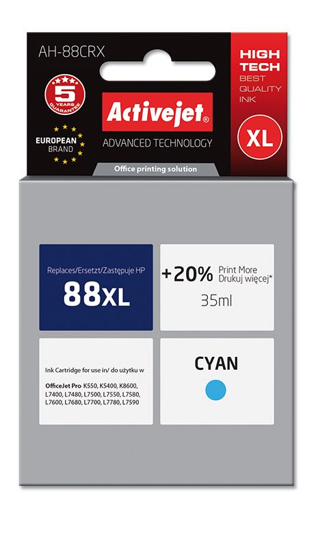 ActiveJet AH-88CRX (AH-391) - Cyaan - Inktcartridge