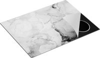 Chefcare Inductie Beschermer Abstracte Kunst - Zwart Wit - 70x52 cm
