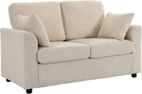 HOMCOM Tweezitsbank - Corduroy (100% polyester) - 144 x 76 x 89 cm - Beige