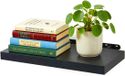 Relaxdays Wandplank zwevend - 4 x 40 x 23 cm - zwart