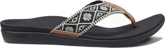 Reef Ortho Woven Women's Flip-Flops - Black/White - Size 35