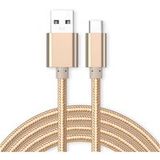 Little Boutik® Kabel Type-C Nylon Versterkte Lengte 2M Goudkleur