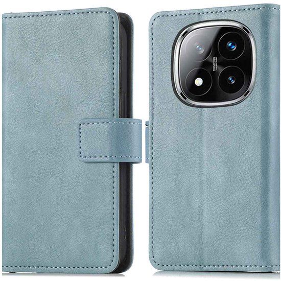 imoshion Hoesje - Geschikt voor Xiaomi Redmi Note 14 Pro Plus 5G - Luxe Bookcase - Lichtblauw
