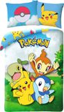Pokémon Dekbedovertrek Piplup, Turtwig, Chimchar & Pikachu 140 x 200 cm (70 x 90 cm)