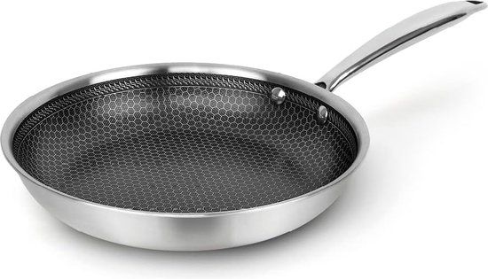 QDesign - RVS triply braadpan met anti-aanbaklaag - 28 cm