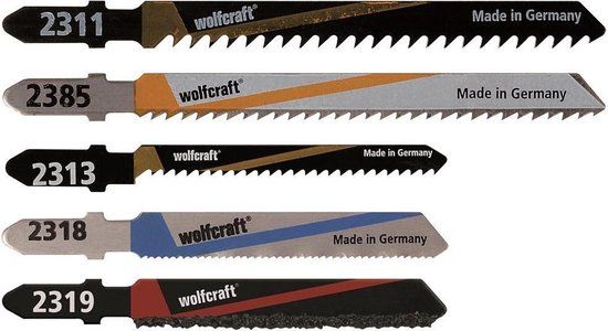 wolfcraft - Projectset decoupeerzaagbladen voor interieurbouw 5-delig, T-schacht - 2688000