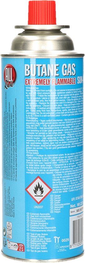 All Ride Gasfles Butaan Gas - 227g - Blauw