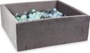 Bain à billes, 600 pièces, 110x110x40 cm, lilas velouté : menthe claire, bleu clair, nacre, gris, transparent, nacre