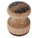 BUTTERER Rayher stempel, motief dankje, hout, 1 stuk, rond ø 3 cm