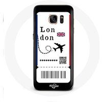 Maniacase Etui voor Samsung Galaxy S6 edge Vliegtuigticket Londen