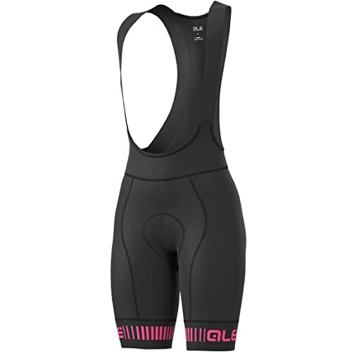 Alé Cycling PRR Strada Bib Shorts voor dames, zwart/fluo roze, 3XL