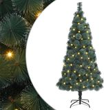 vidaXL Kunstmatige Voorverlichte Kerstboom Groen 180 cm PET