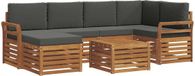 vidaXL Hoek loungeset 7-delig Naturel et Anthracite Polyester
