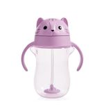 Munchkin Lekvrije Any Angle oefenbeker met verzwaarde rietje, overgangsdrinkbeker voor peuters en baby's, click-lock-technologie, babygeleide borstvoeding (BLW) | 296 ml | kat