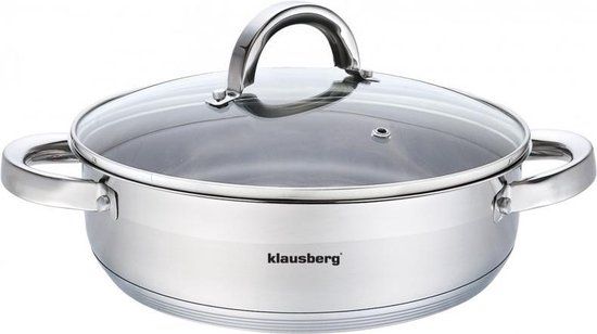 KLAUSBERG 7174 - Kookpan - Met Deksel - 6.0l - Ø28 Cm - Rvs - Inductie - Alle warmtebronnen