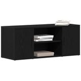 vidaXL TV-kast 100 x 35 x 40 cm Zwart eiken Bewerkt hout