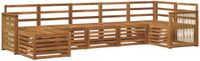 vidaXL - Ensemble de salon d'angle - 7 places assises - Naturel - Bois d'acacia massif