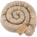 Totsy baby Bol Zijslaper kussen Lichaamskussen 200 cm Katoen - Lang kussen bed rol slaapkussen nek rol Decoratie voor kinderkamer Oeko-Tex Beige met witte sterren