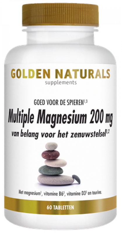 Golden Naturals Multiple Magnesium 200mg Tabletten - 60VC - 8718164647604