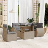 Maison Exclusive - Ensemble de meubles de jardin 6 pièces avec canapé et coussins, beige, en polyrotin